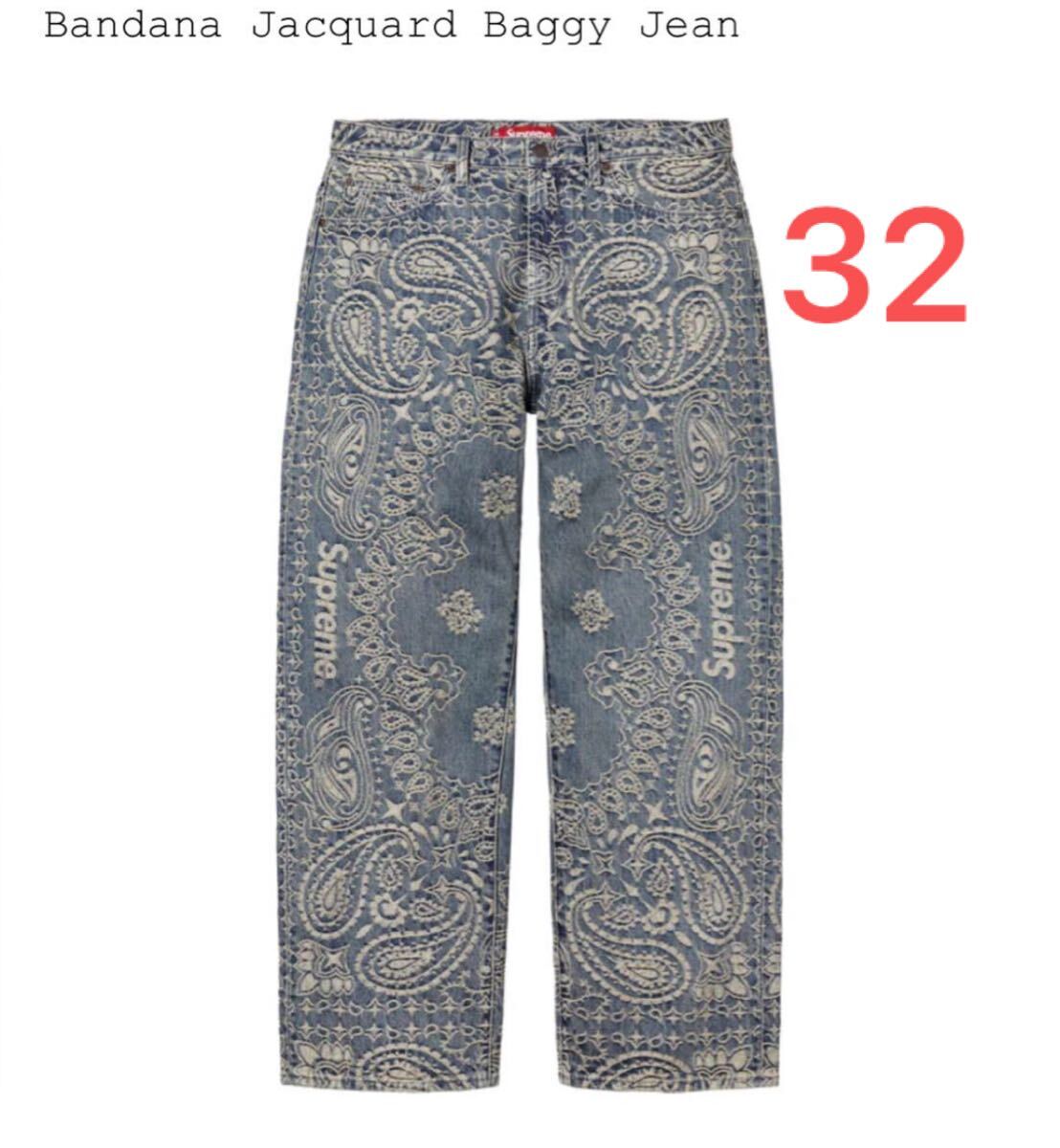 新品】32 25SS Supreme Bandana Jacquard Baggy Jean Blue 新品】32 25SS Supreme Bandana Jacquard Baggy Jean Blue