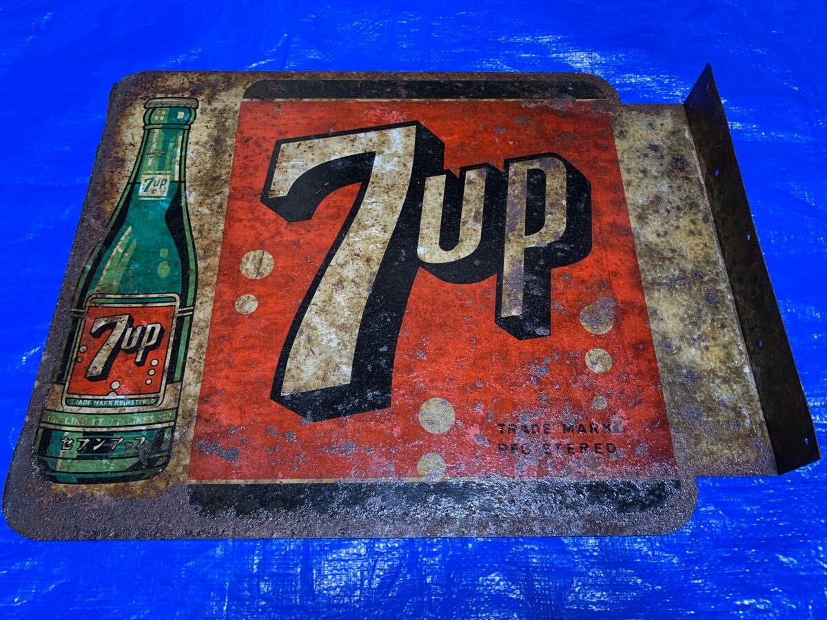 7up ブリキ看板 昭和レトロ 当時物 ホーロー看板(看板)|売買 7up ブリキ看板 昭和レトロ 当時物 ホーロー看板(看板)|売買