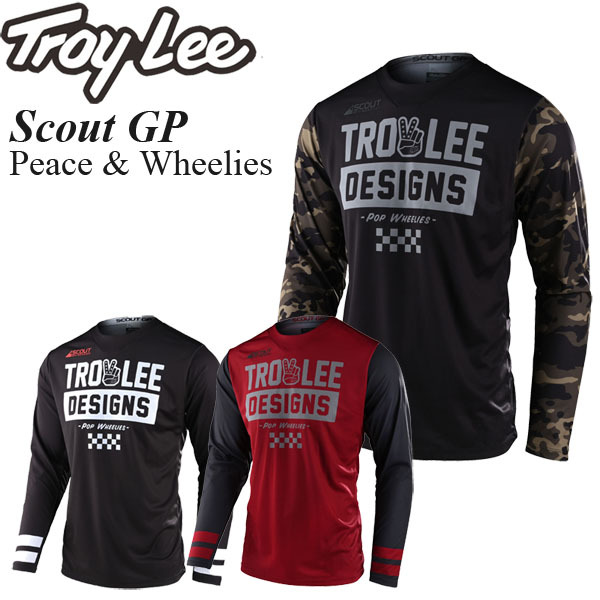 Troy Lee オフロードジャージ Scout GP Peace & Wheelies バーガンディダークグレー/M_画像1