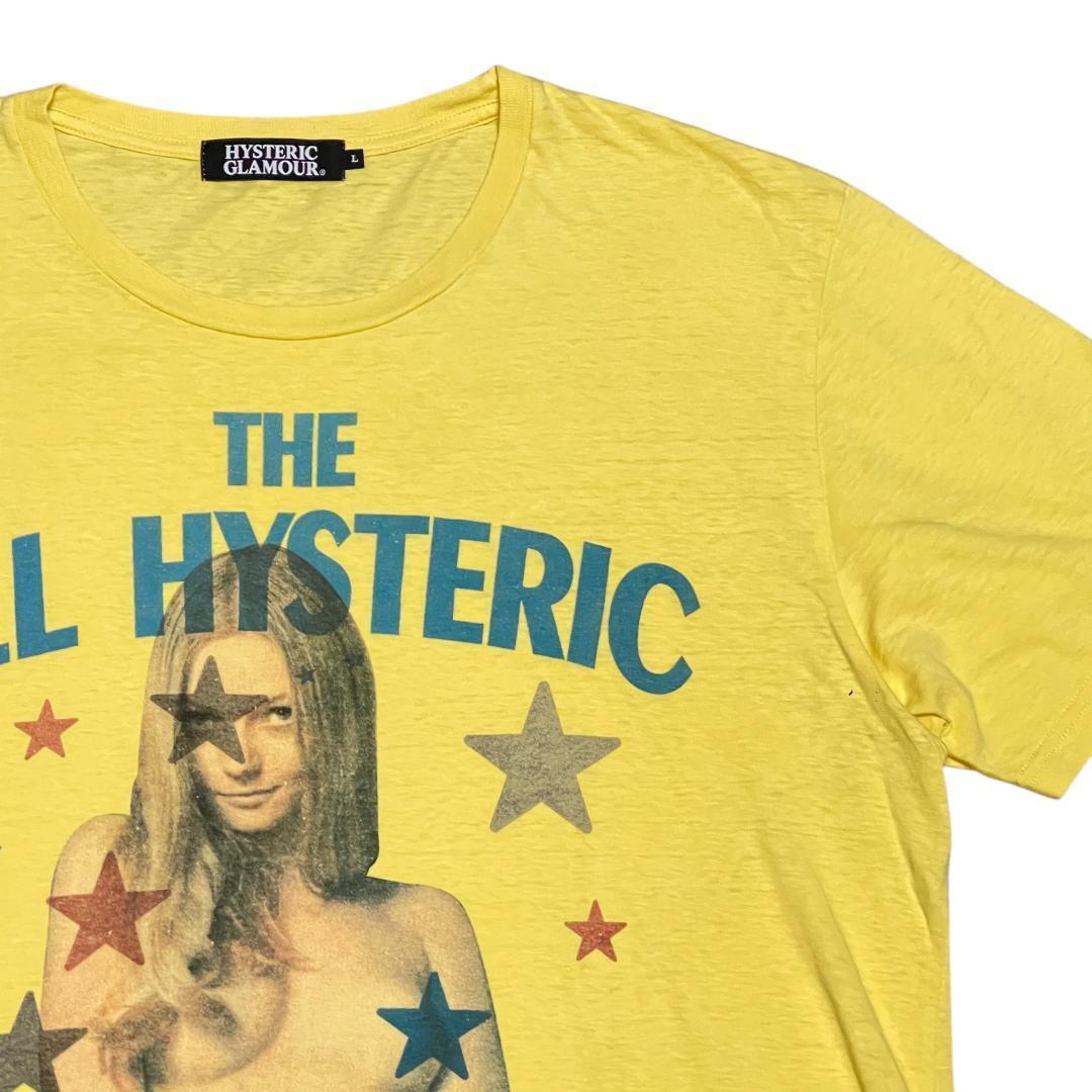 HYSTERIC GLAMOUR ヒステリックグラマー Tシャツ L ヒスガール イエロー 黃色 キムタク