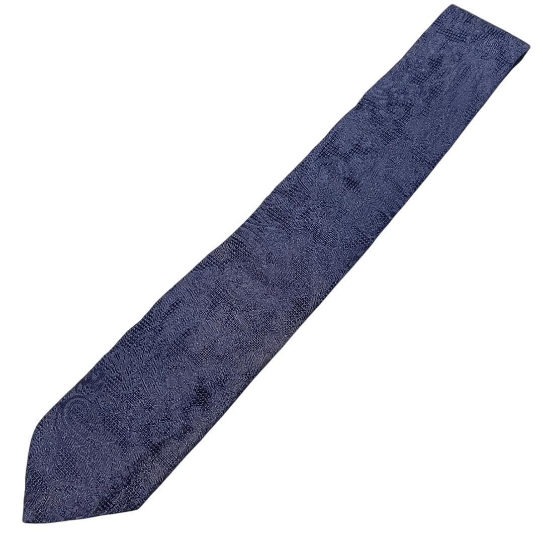 ETRO エトロ ネクタイ ペイズリー ジャガード 刺繍 ダークネイビー 濃紺_画像3