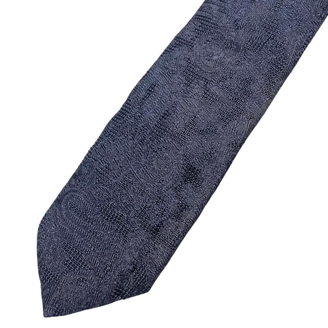 ETRO エトロ ネクタイ ペイズリー ジャガード 刺繍 ダークネイビー 濃紺_画像5