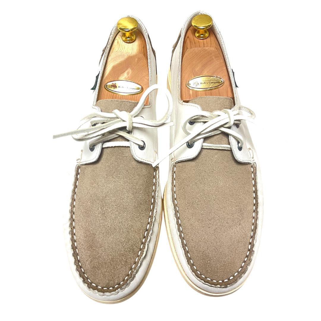 【別注】Paraboot パラブーツ トゥモローランド デッキシューズ ローファー 27.5 レザー スエード 白 ホワイト ベージュ