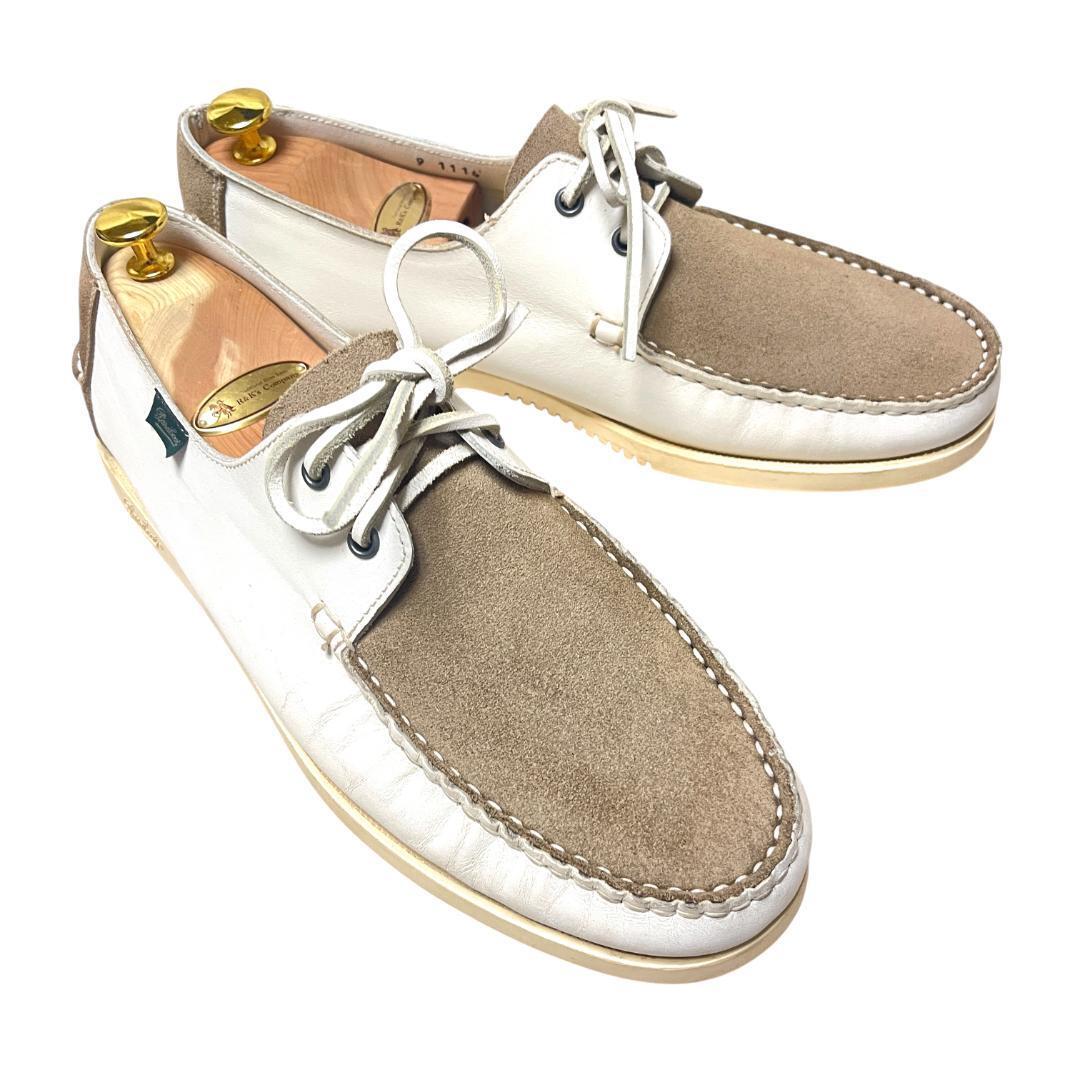 【別注】Paraboot パラブーツ トゥモローランド デッキシューズ ローファー 27.5 レザー スエード 白 ホワイト ベージュ