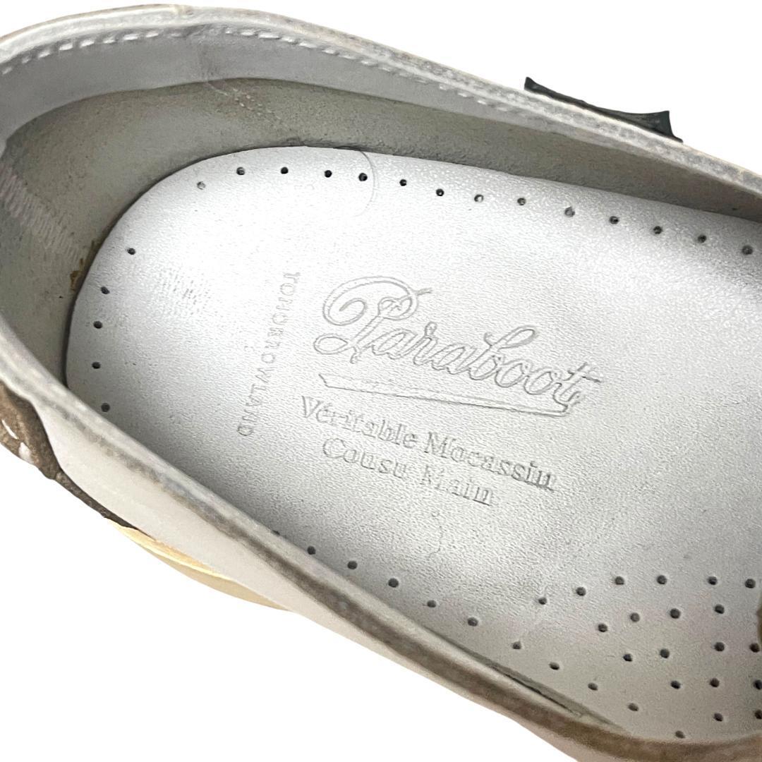 【別注】Paraboot パラブーツ トゥモローランド デッキシューズ ローファー 27.5 レザー スエード 白 ホワイト ベージュ