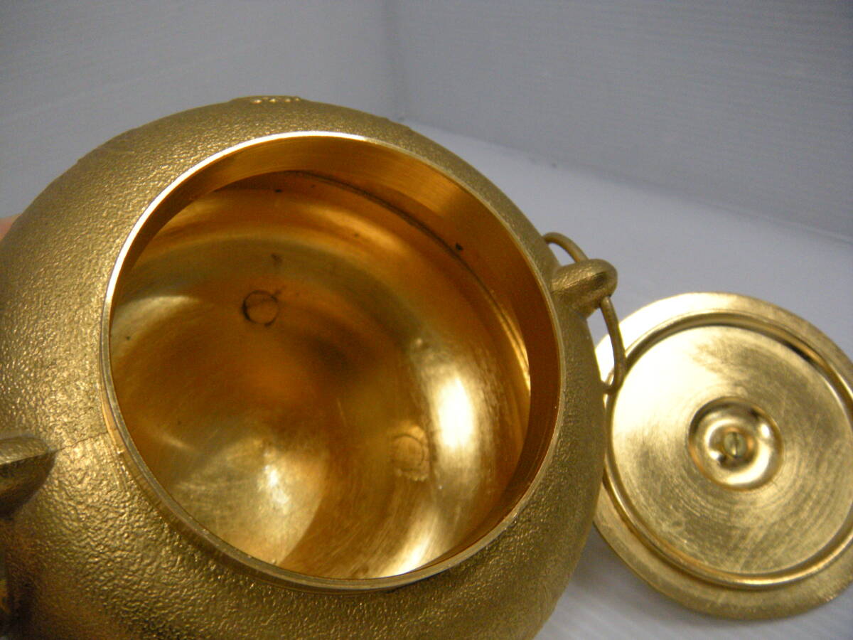 660 黄金 茶釜 鳳凰 縁起物 家運隆盛 分福茶釜 24K GP 純金 660 黄金 茶釜 鳳凰 縁起物 家運隆盛 分福茶釜 24K GP 純金
