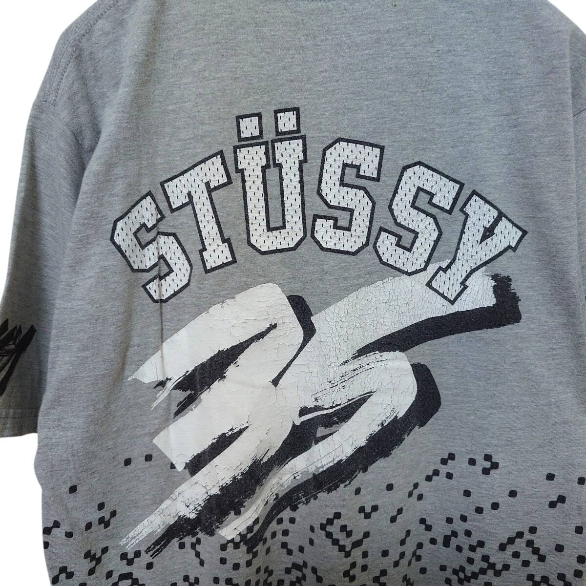 [STUSSY] большой Logo number кольцо рейсинг футболка A-3526