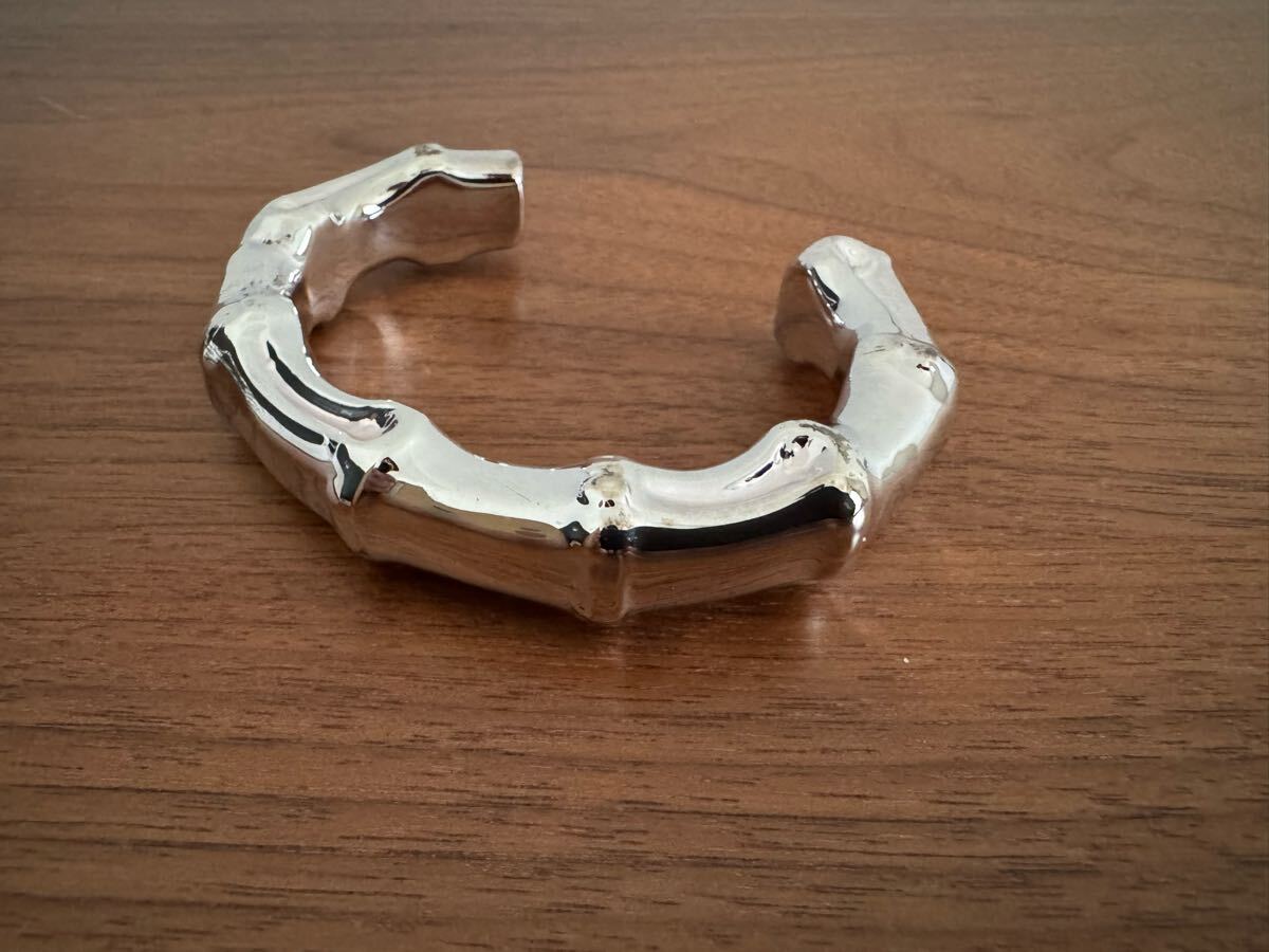 新品JIL SANDER BAMBOO BANGLEジルサンダーバンブーバングルシルバーブレスレットイタリア制