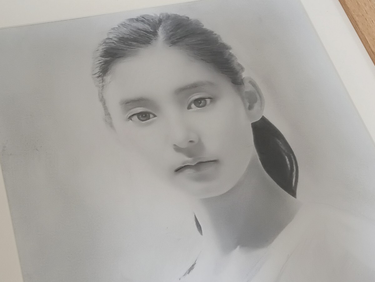 G3 真作 S.Tomo 直筆色鉛筆画 人物画 美人画 額付 22(鉛筆画 G3 真作 S.Tomo 直筆色鉛筆画 人物画 美人画 額付 22(鉛筆画