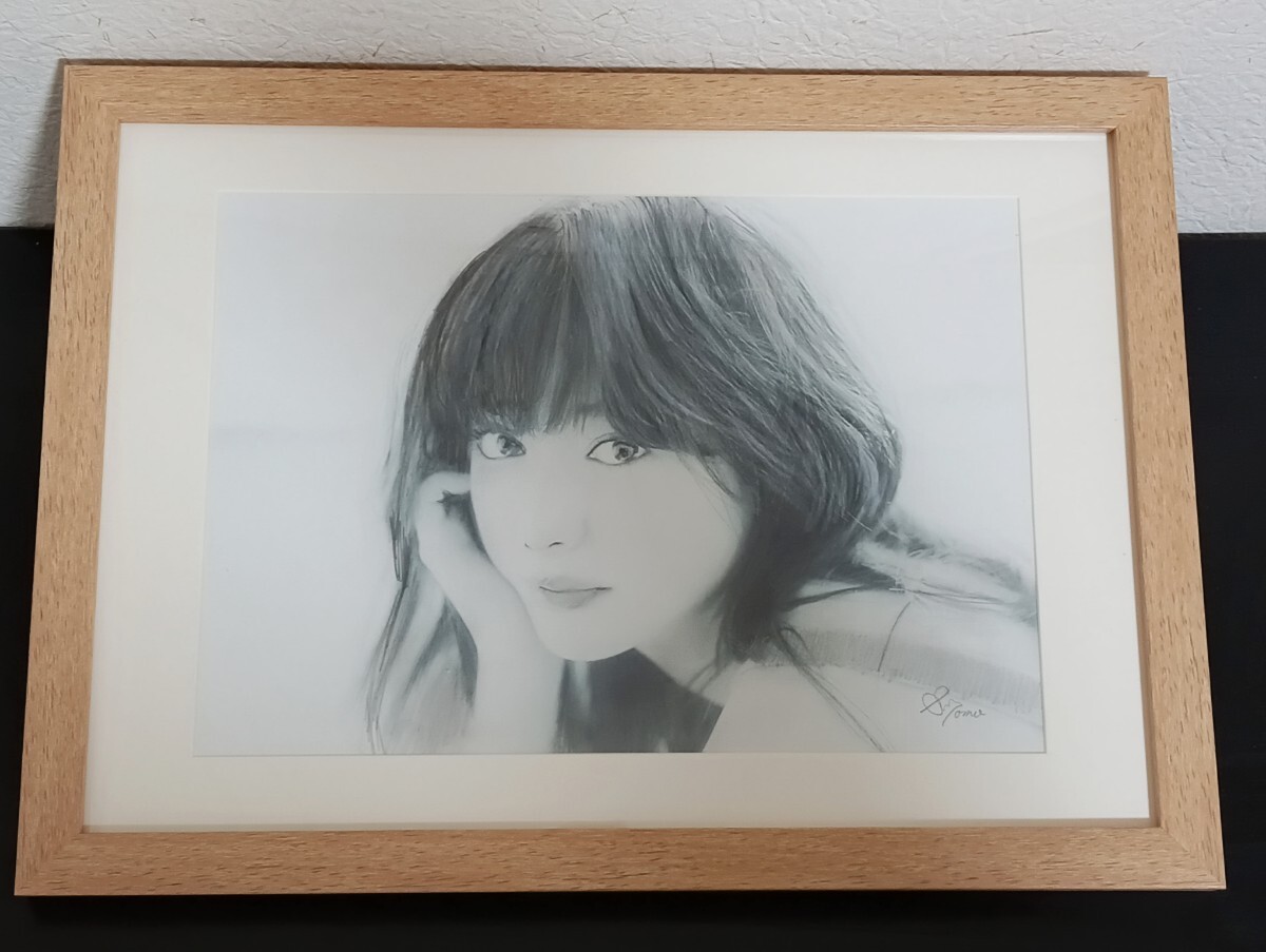 G3 真作 S.Tomo 直筆色鉛筆画 人物画 美人画 額付 40(鉛筆画 G3 真作 S.Tomo 直筆色鉛筆画 人物画 美人画 額付 40(鉛筆画