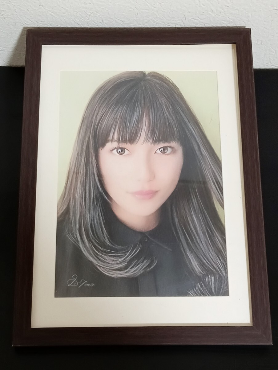 G3 真作 S.Tomo 直筆色鉛筆画 人物画 美人画 額付 28(鉛筆画 G3 真作 S.Tomo 直筆色鉛筆画 人物画 美人画 額付 28(鉛筆画
