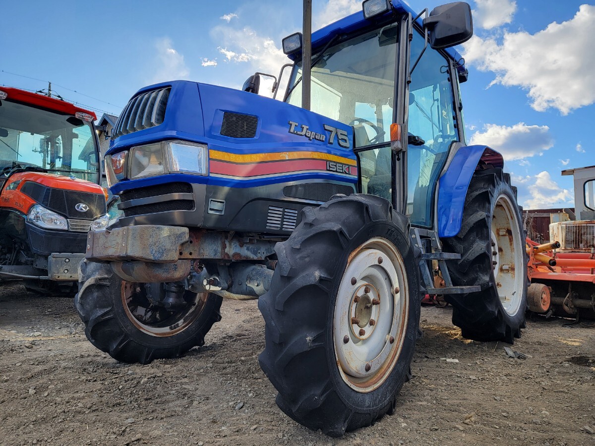 イセキ トラクター T.japan 75 ★ 部品取引 1臺の値段 ★ 4WD ★ ATシフト ★ エアコン キャビン ★ ホイール タイヤ 3臺セット 190萬円