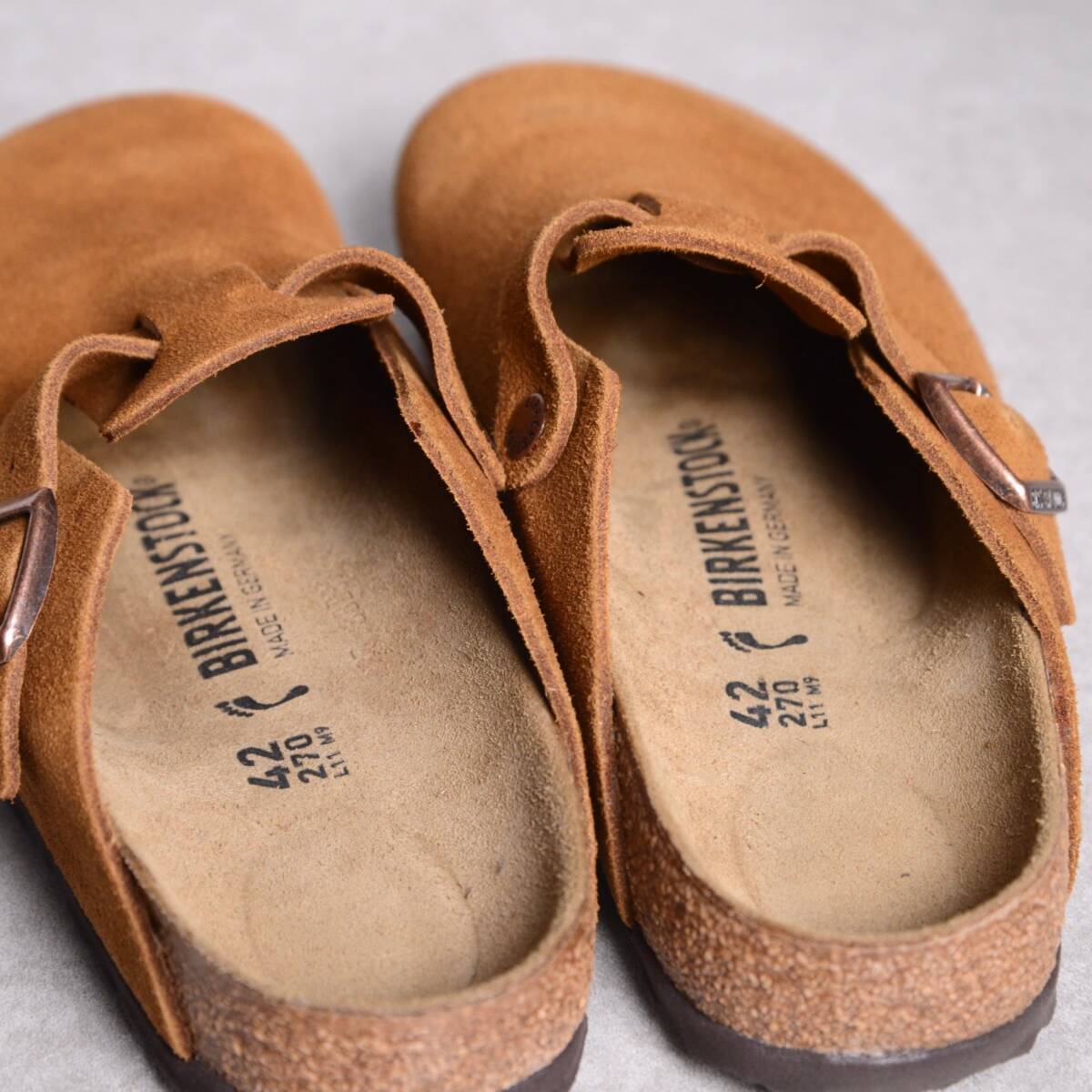 size42】【美品】メンズ ビルケンシュトック ボストン ナロー幅 size42】【美品】メンズ ビルケンシュトック ボストン ナロー幅