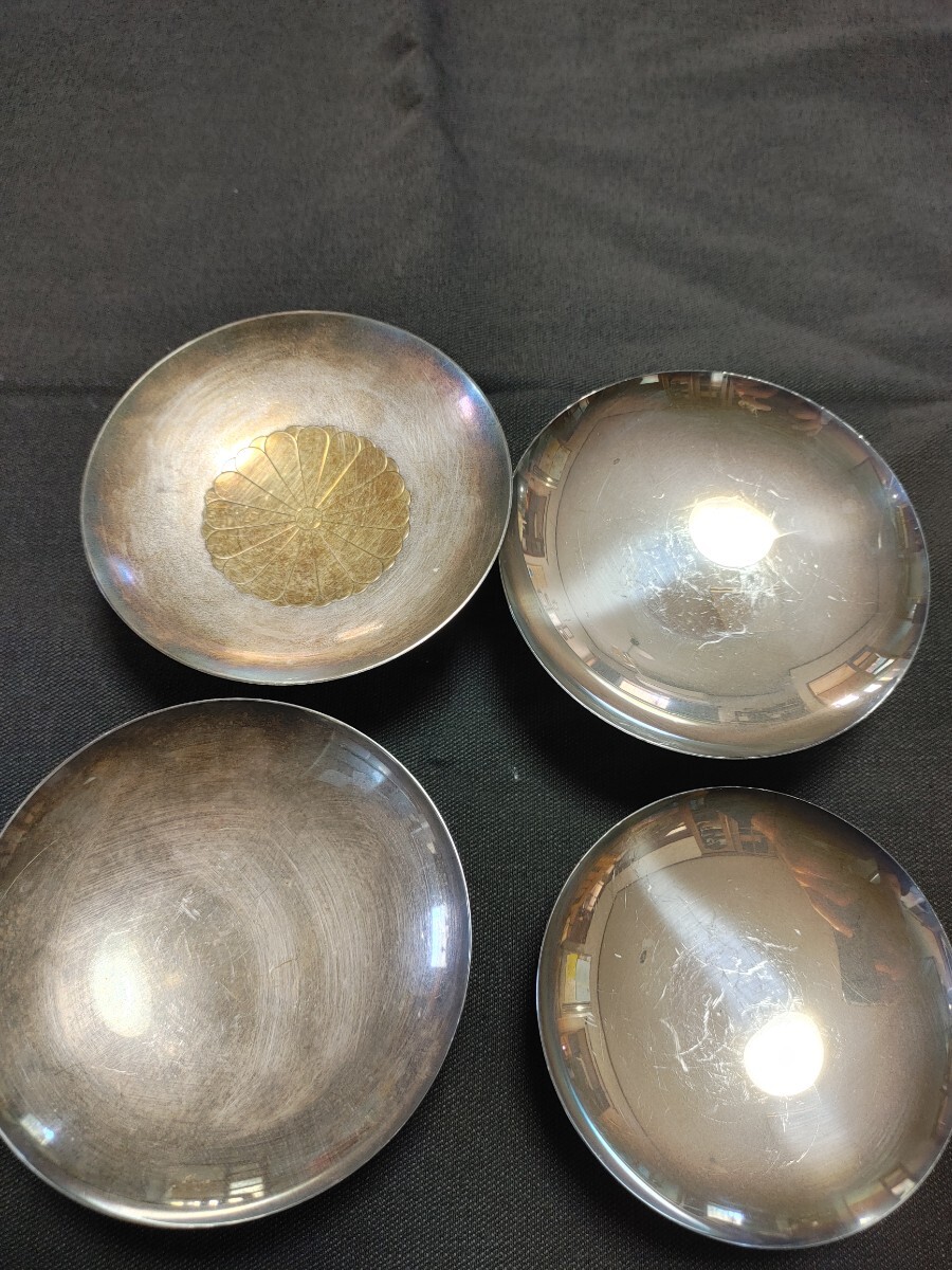☆ 純銀 SILVER シルバー☆ 銀盃 銀杯 4点☆全て刻印あり☆総 ☆ 純銀 SILVER シルバー☆ 銀盃 銀杯 4点☆全て刻印あり☆総
