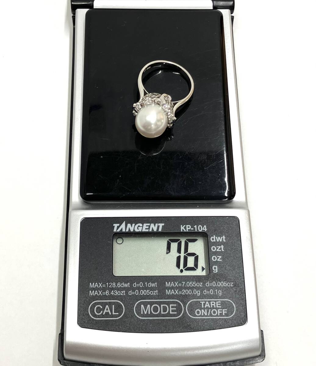 Pt900 パール 真珠 リング 指輪 7.6g #12 ソーティング付き