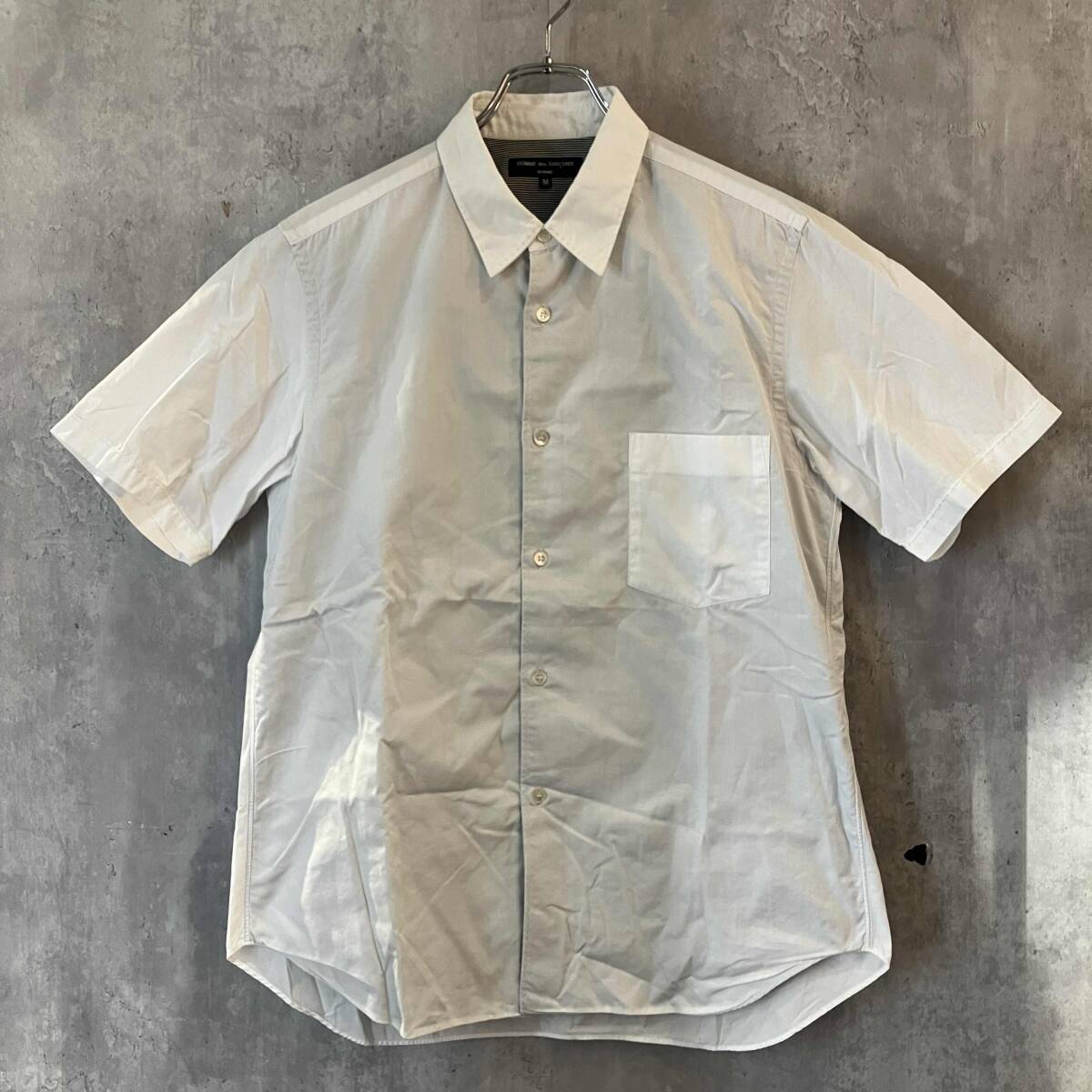 07SS COMME des GARCONS HOMME ダブルフェイスシャツ 半袖シャツ M ホワイト HS-B055 コムデギャルソンオム