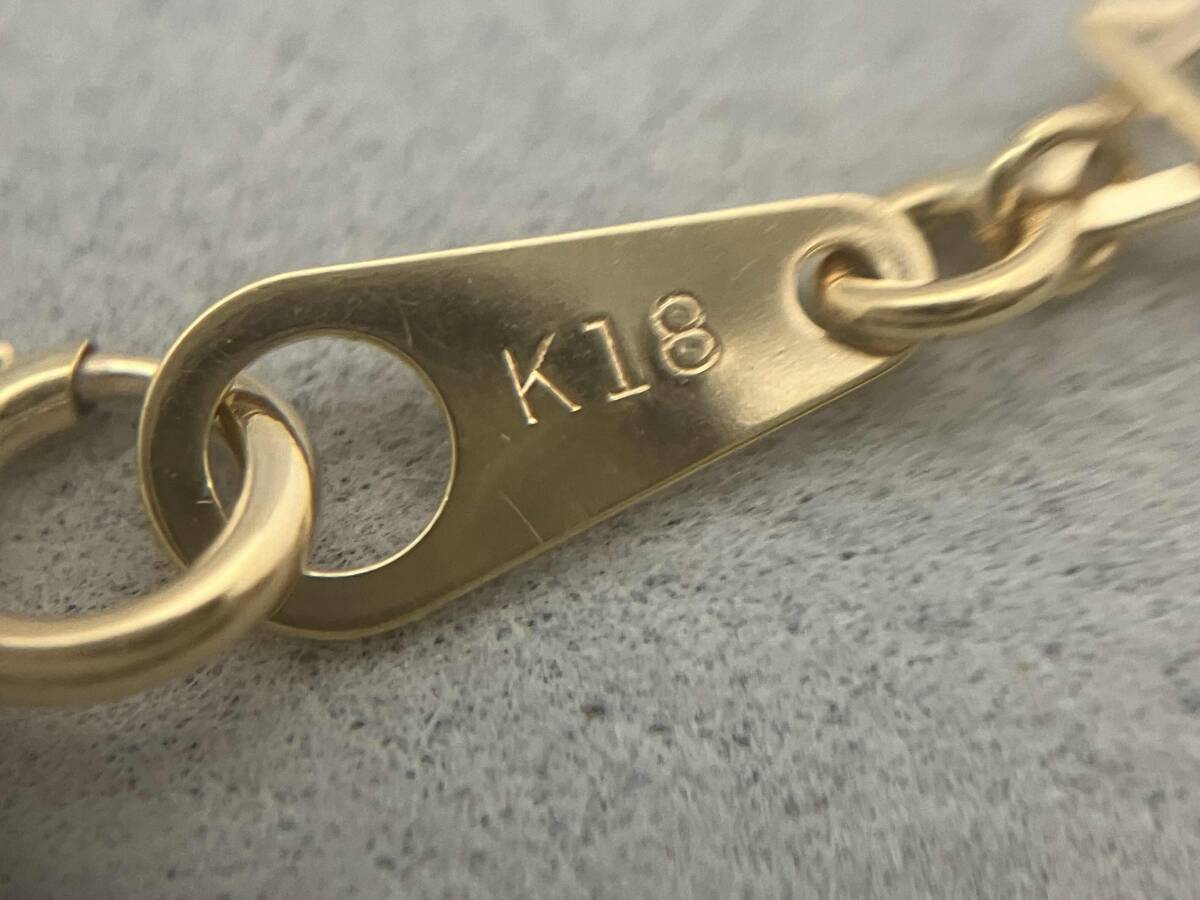K18 17.5cm 2.7g デザインチェーン ブレスレット 店舗受取可