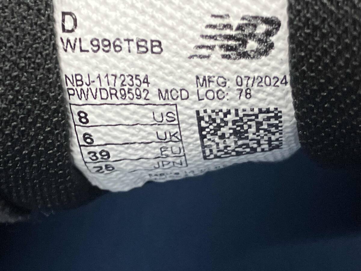 new balance WL996TBB указанный размер 25cm черный магазин квитанция возможно 