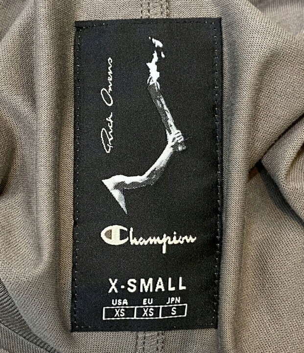 美品 RICK OWENS×CHAMPION フロントロゴワイドカットソー XS グレー リックオウエンス×チャンピオン