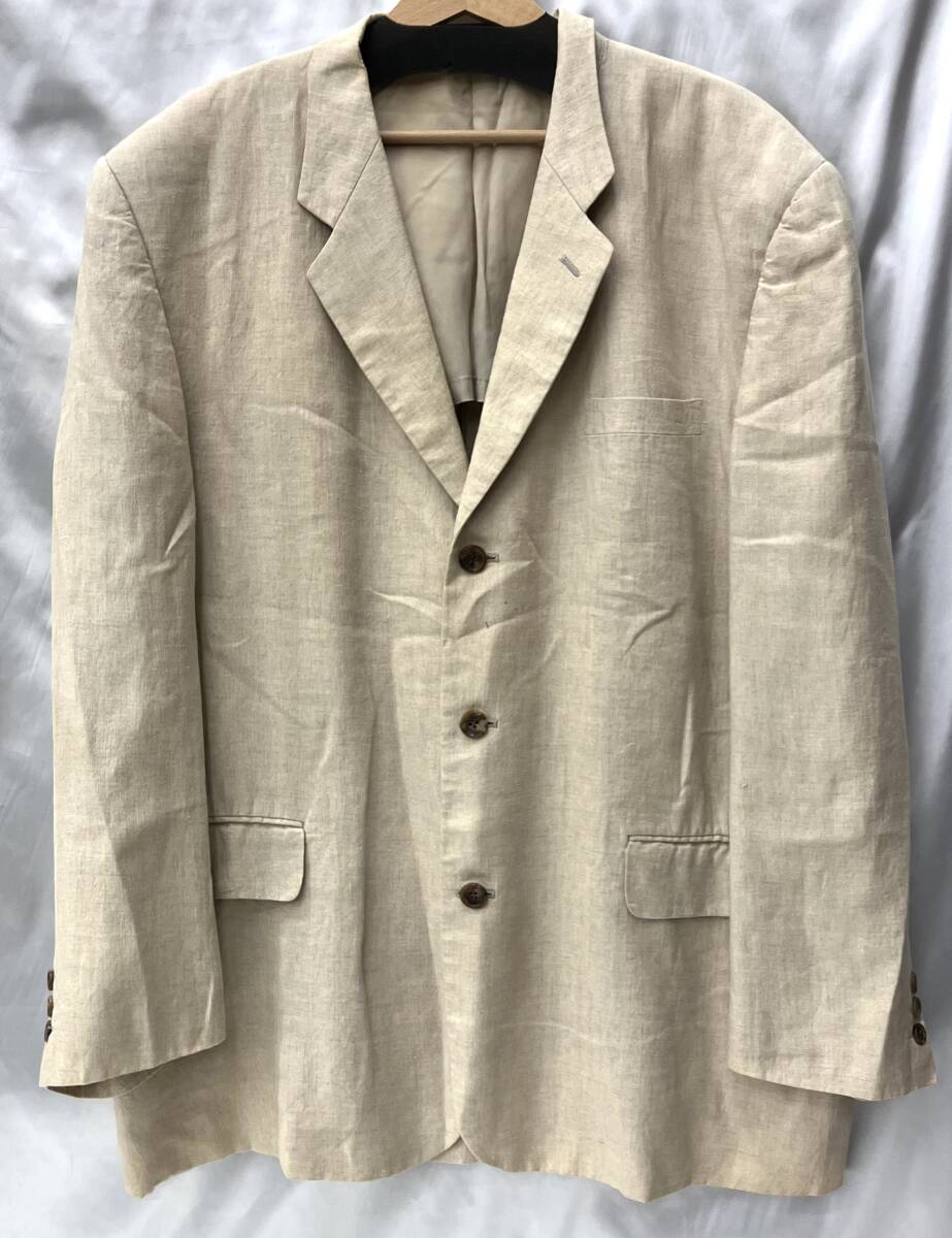 COMME des GARCONS コムデギャルソン テーラードジャケット メンズ L ベージュ系 表地麻100% 日本制 MADE IN JAPAN