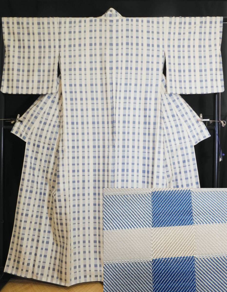 ＜銀の斧＞正絹・信州松本紬・本郷織物・未使用品・現代サイズ・手織り草木染・逸品・光沢