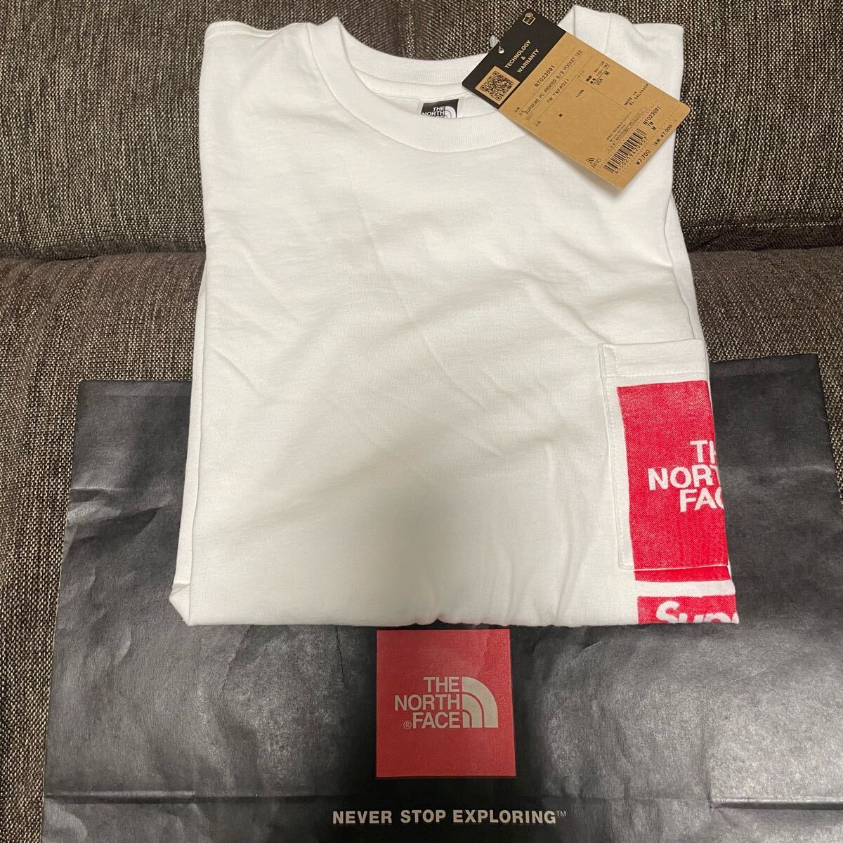 Supreme × The North Face】Printed Pocket Tee White【US M Supreme × The North Face】Printed Pocket Tee White【US M