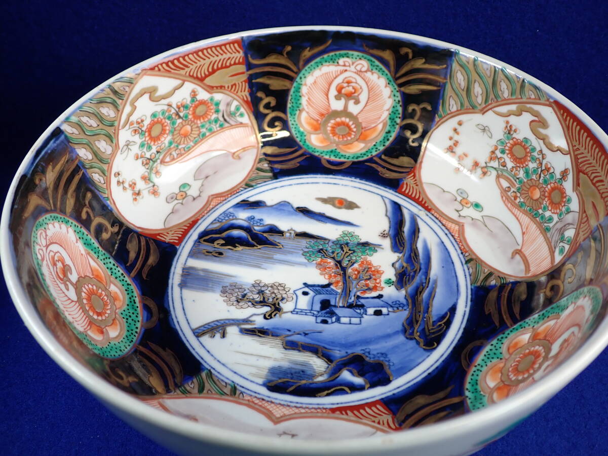 ☆古い焼き物【伊万里焼】赤絵・伊万里焼・鉢・赤絵・染付