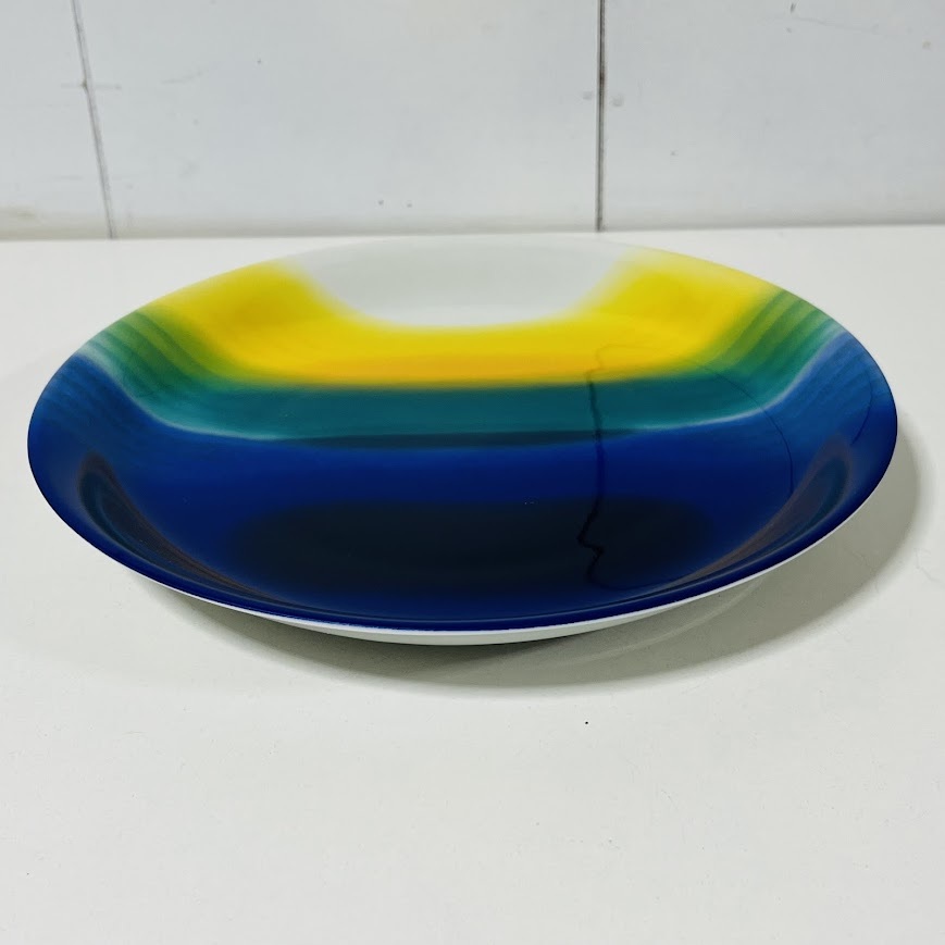 高品質の激安 ☆九谷焼☆ 平成 圓山窯造 旭光色絵皿 徳田八十吉 三代 人間国宝 食器