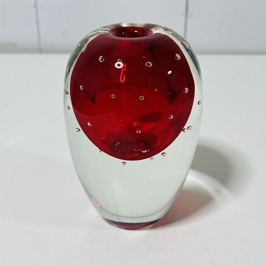 ☆黒木国昭☆ KUROKI KUNIAKI ガラス工芸作家 泡入花器 花瓶