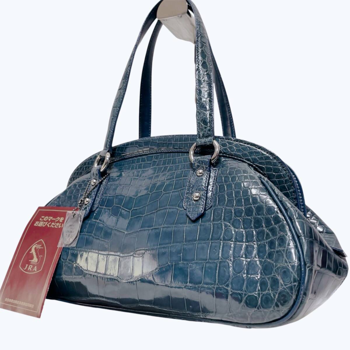 極美品 JRA 希少色 クロコダイル クロコ 本革 三宝 センター取り 極美品 JRA 希少色 クロコダイル クロコ 本革 三宝 センター取り