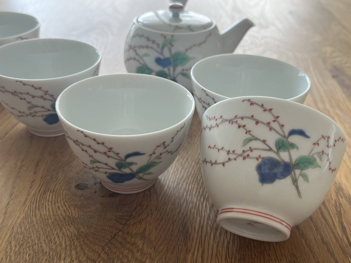 未使用 美品 深川製磁 水引草 急須茶器揃 宮内庁御用達(深川製磁 未使用 美品 深川製磁 水引草 急須茶器揃 宮内庁御用達(深川製磁