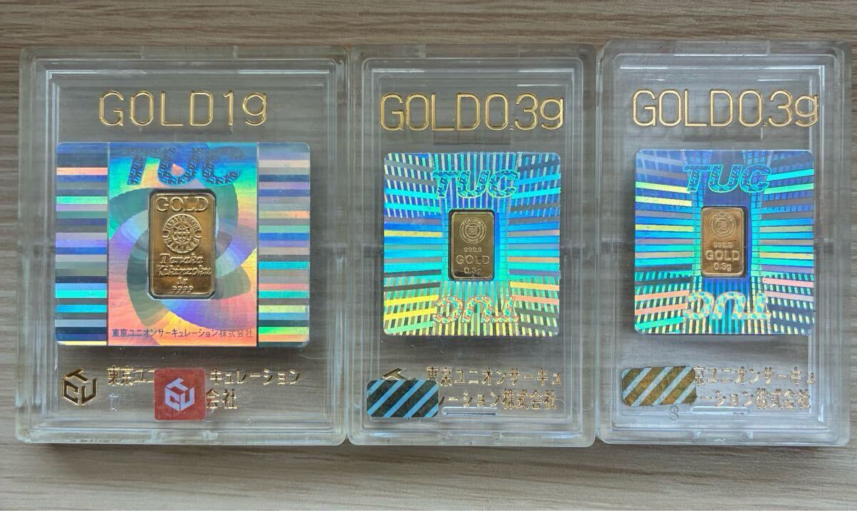 GOLD 1.6g 純金インゴット(1g*1個 0.3g*2個) 東京ユニオン GOLD 1.6g 純金インゴット(1g*1個 0.3g*2個) 東京ユニオン