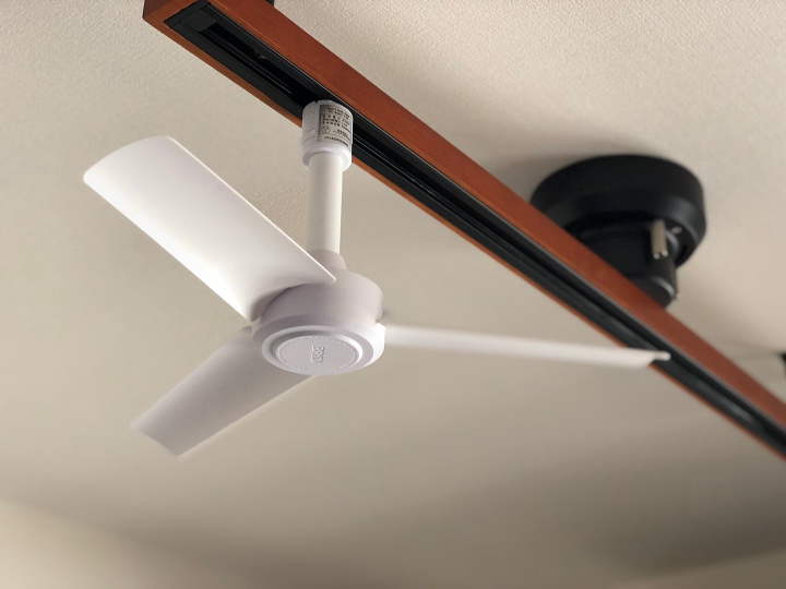 ダクトレールファン ホワイト 白 DCモーター ベーシック Φ40 おしゃれ ダクトレール専用 シーリングファン 空気循環 サーキュレーター_画像1