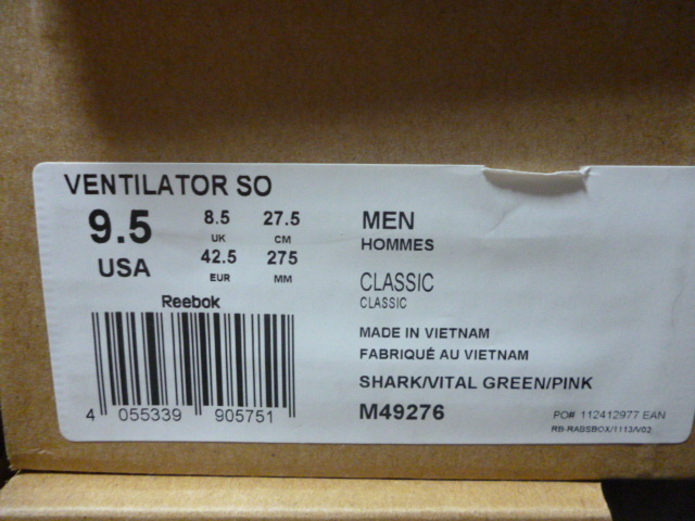 半額即決！Reebok VENTILATOR SO Outodoor グレー 27.5cm 新品 M49276_画像3