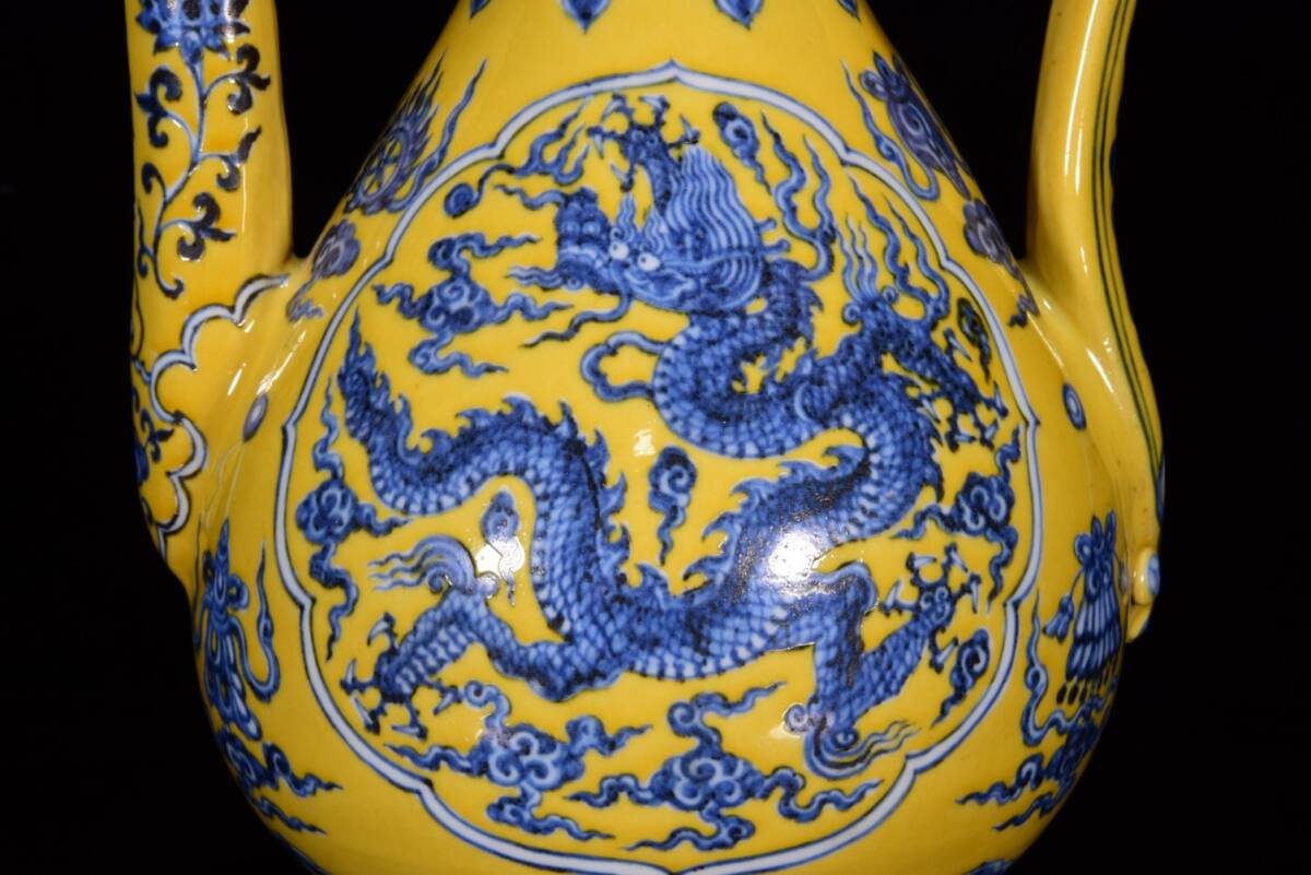 時代物　中国明時代　永楽年　染付け　龍紋春瓶 陶器　時代物 Yahoo!オークション -「永楽年製」の落札相場・落札価格