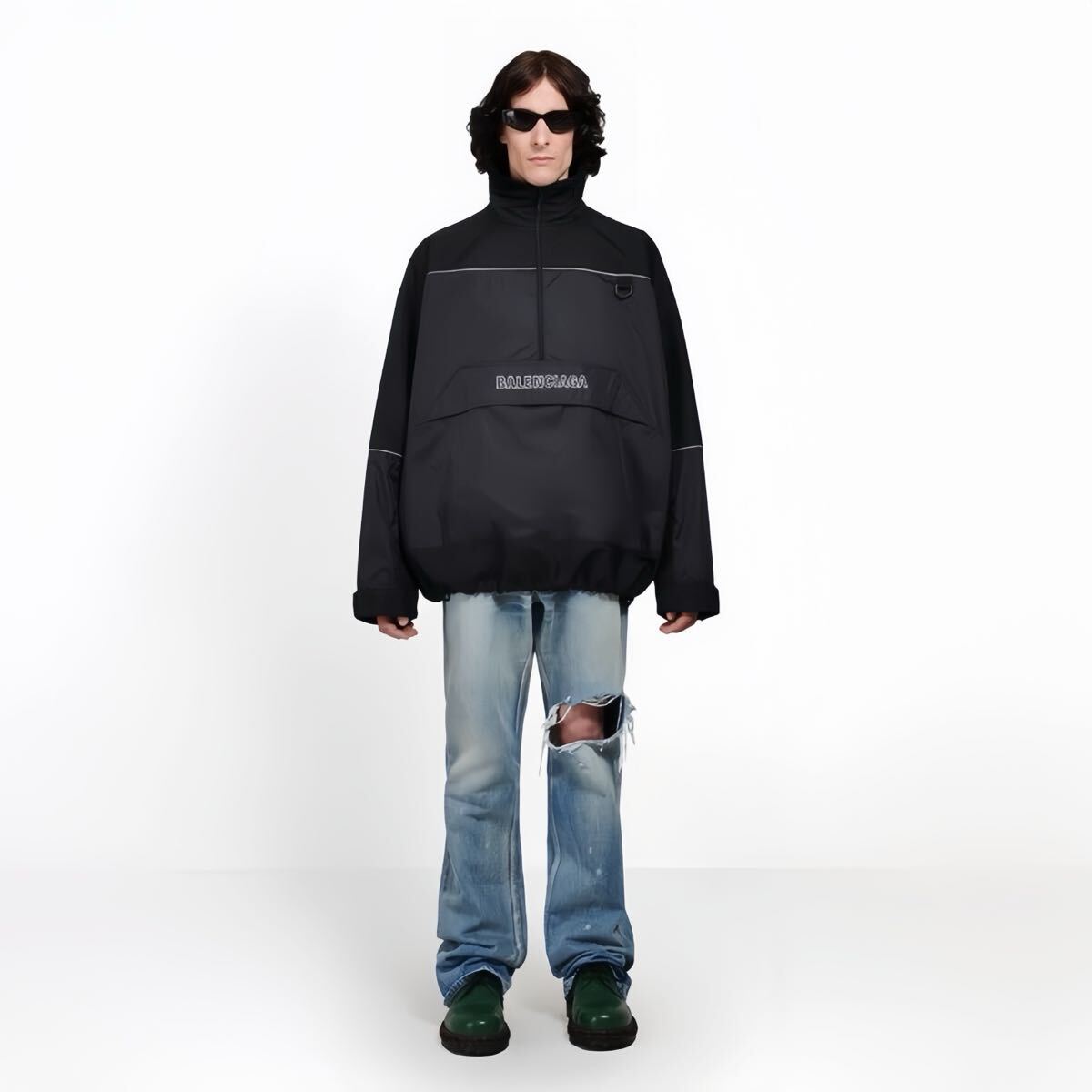 BALENCIAGA】18AW 80s ロゴ ナイロンジャケット バレンシアガ BALENCIAGA】18AW 80s ロゴ ナイロンジャケット バレンシアガ