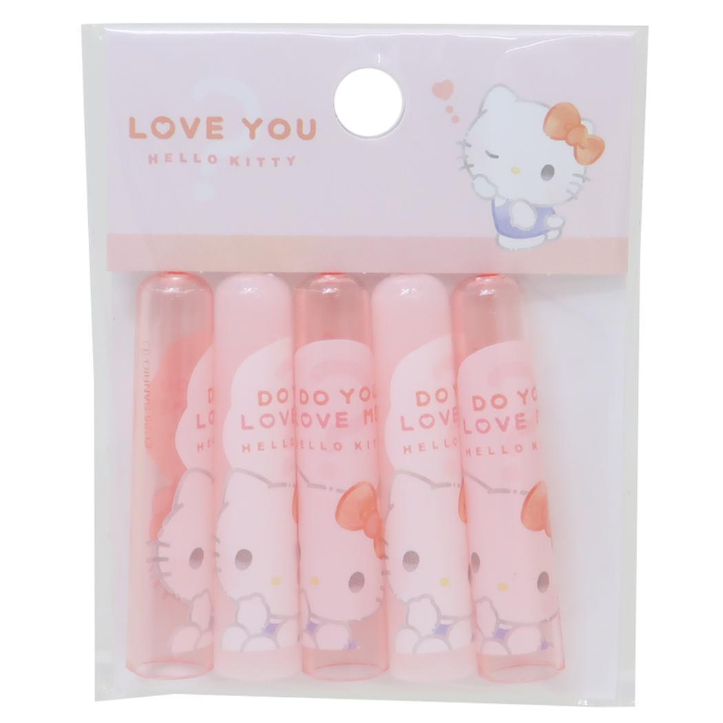 ハローキティ 鉛筆キャップ ノーマルえんぴつカバー 5本セット サンリオ カミオジャパン 新学期準備文具 キャラクター グッズ_画像1