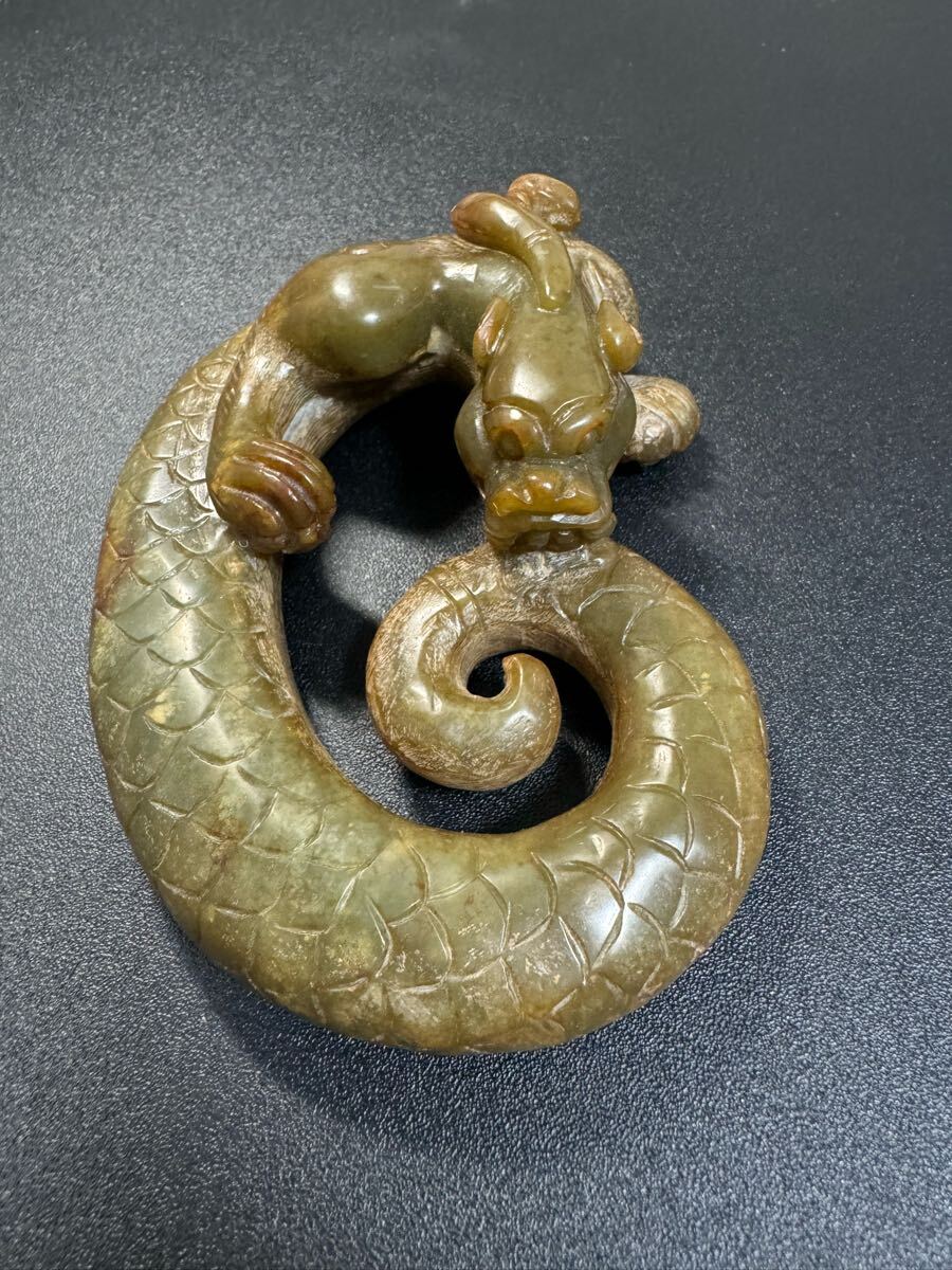 本玉 龍 お守り 極細工 和田玉 漢~唐代 骨董 玉彫 古玩 開運 本玉 龍 お守り 極細工 和田玉 漢~唐代 骨董 玉彫 古玩 開運