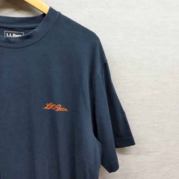 D478 L.L.Bean エルエルビーン 半袖 Tシャツ ネイビー 筆記體 シンプル アウトドア バックプリント アメカジ コットン メンズ サイズ M