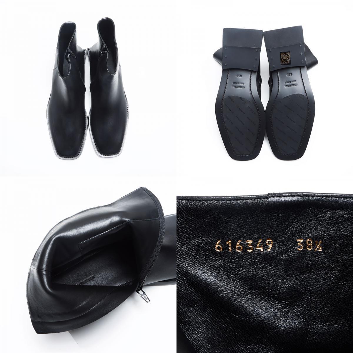 バレンシアガ BALENCIAGA ブーツ BBロゴ サイドジップ レザー バレンシアガ BALENCIAGA ブーツ BBロゴ サイドジップ レザー
