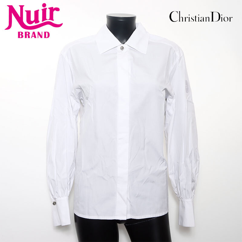 クリスチャンディオール Christian Dior 長袖シャツ Size:M ロゴ ホワイト