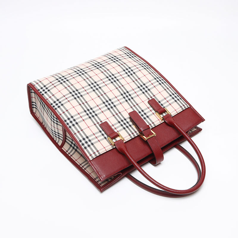 バーバリー BURBERRY ハンドバッグ ノバチェック キャンバス×レザー ベージュ