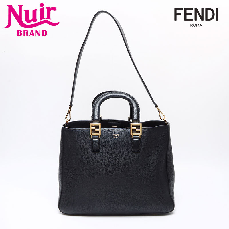 フェンディ FENDI トートバッグ FFトート 2way レザー ブラック