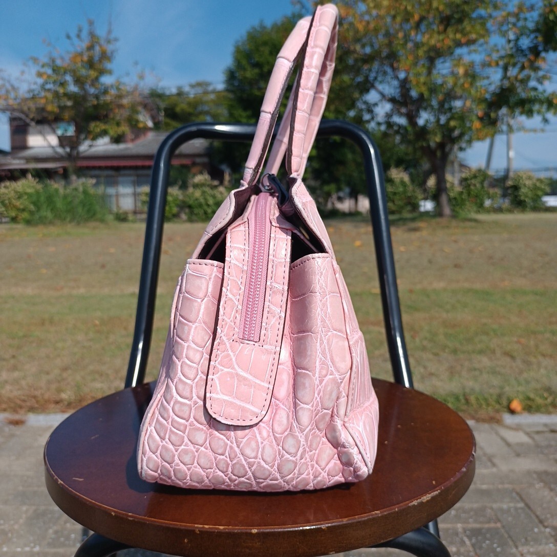 ☆JRA認定☆クロコダイル 2WAY ピンク アンティーク染め ☆JRA認定☆クロコダイル 2WAY ピンク アンティーク染め