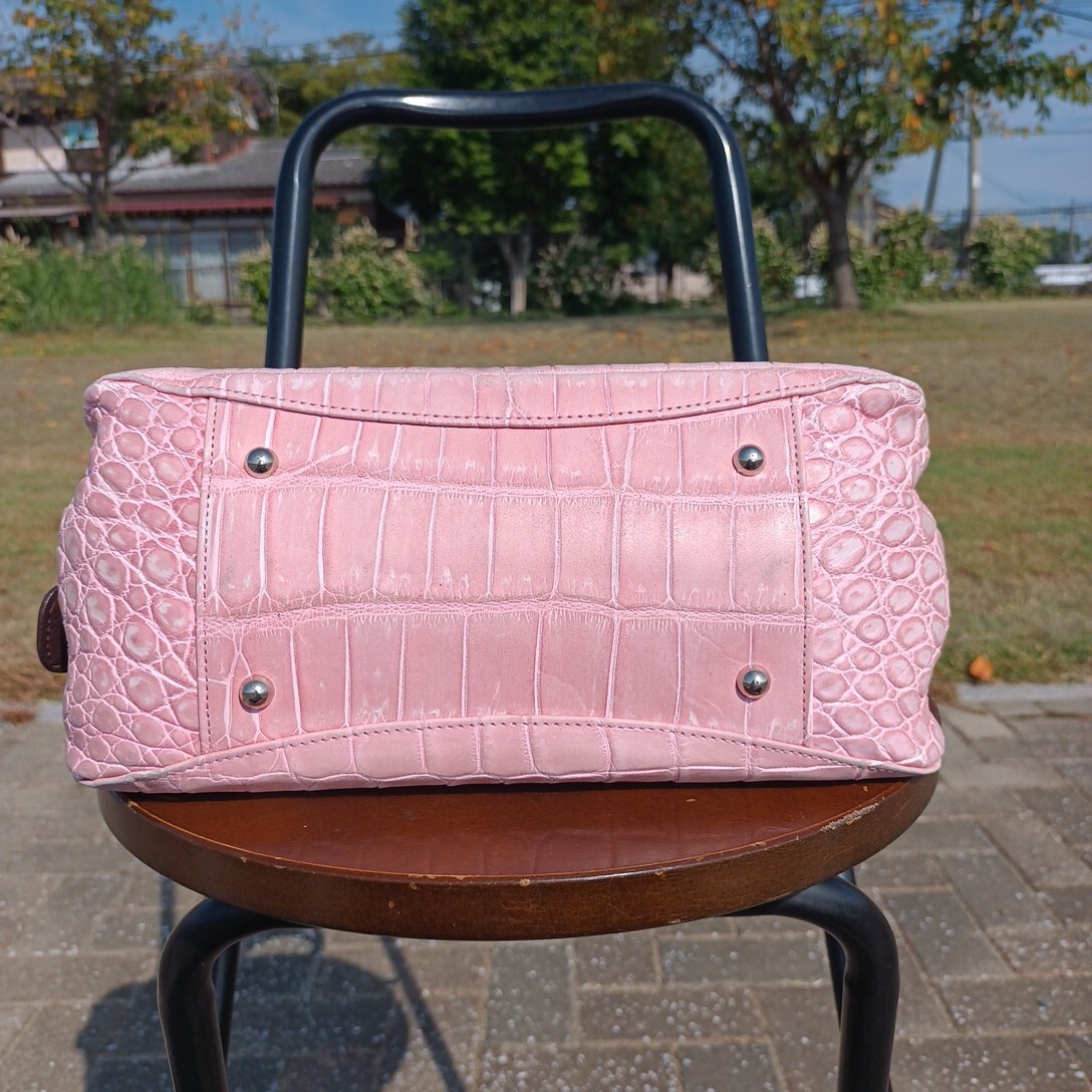 ☆JRA認定☆クロコダイル 2WAY ピンク アンティーク染め ☆JRA認定☆クロコダイル 2WAY ピンク アンティーク染め