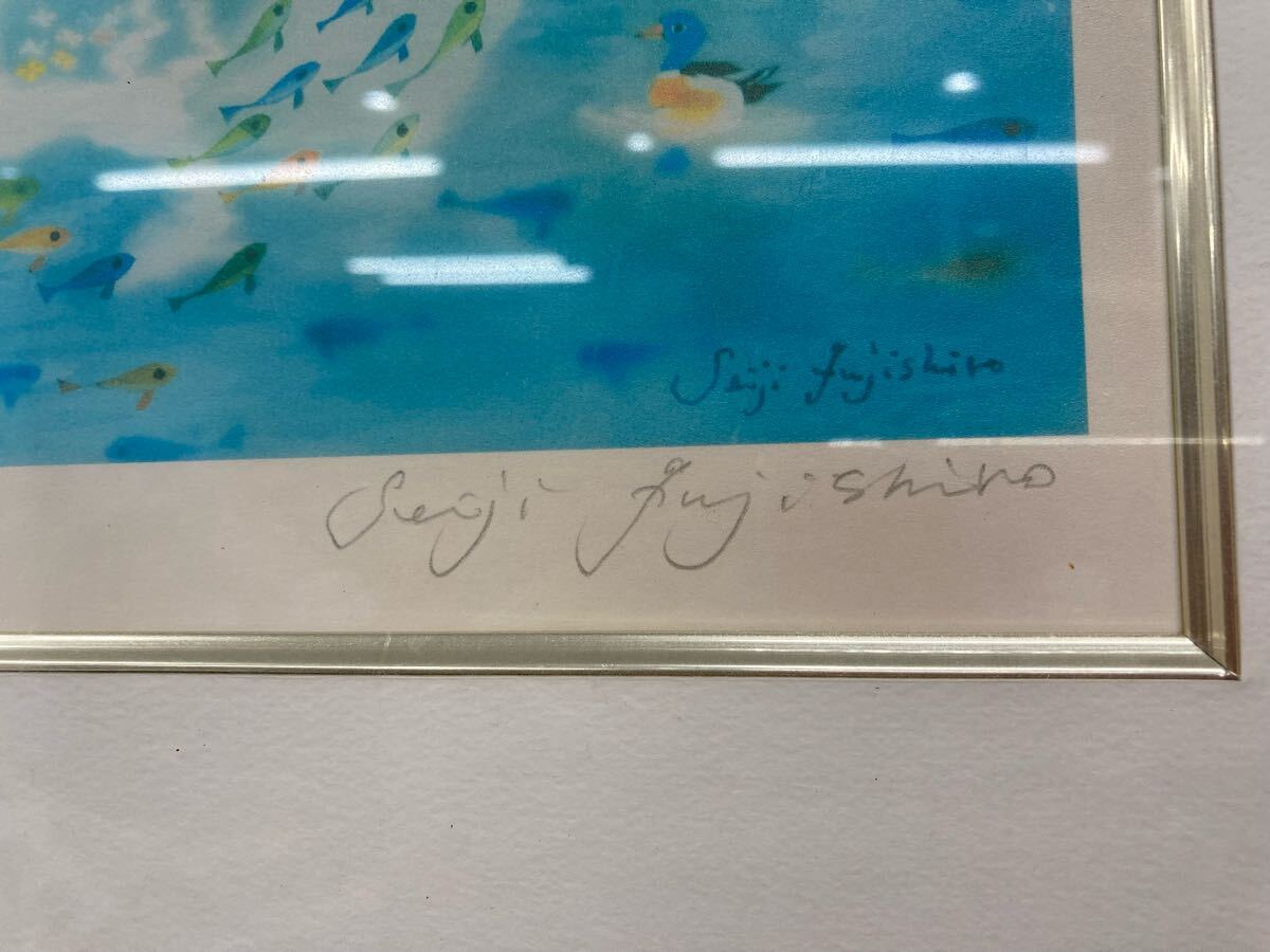 藤城清治オリジナルリトグラフ 直筆サイン 絵画 美術品 白い馬 藤城清治オリジナルリトグラフ 直筆サイン 絵画 美術品 白い馬