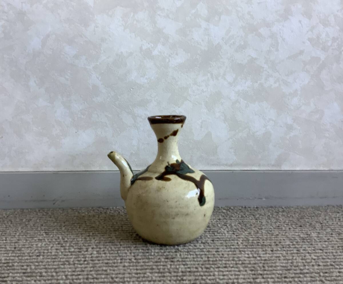 江戸後期頃 薩摩龍門司焼 三彩徳利 骨董 古美術 酒器 花器 民芸