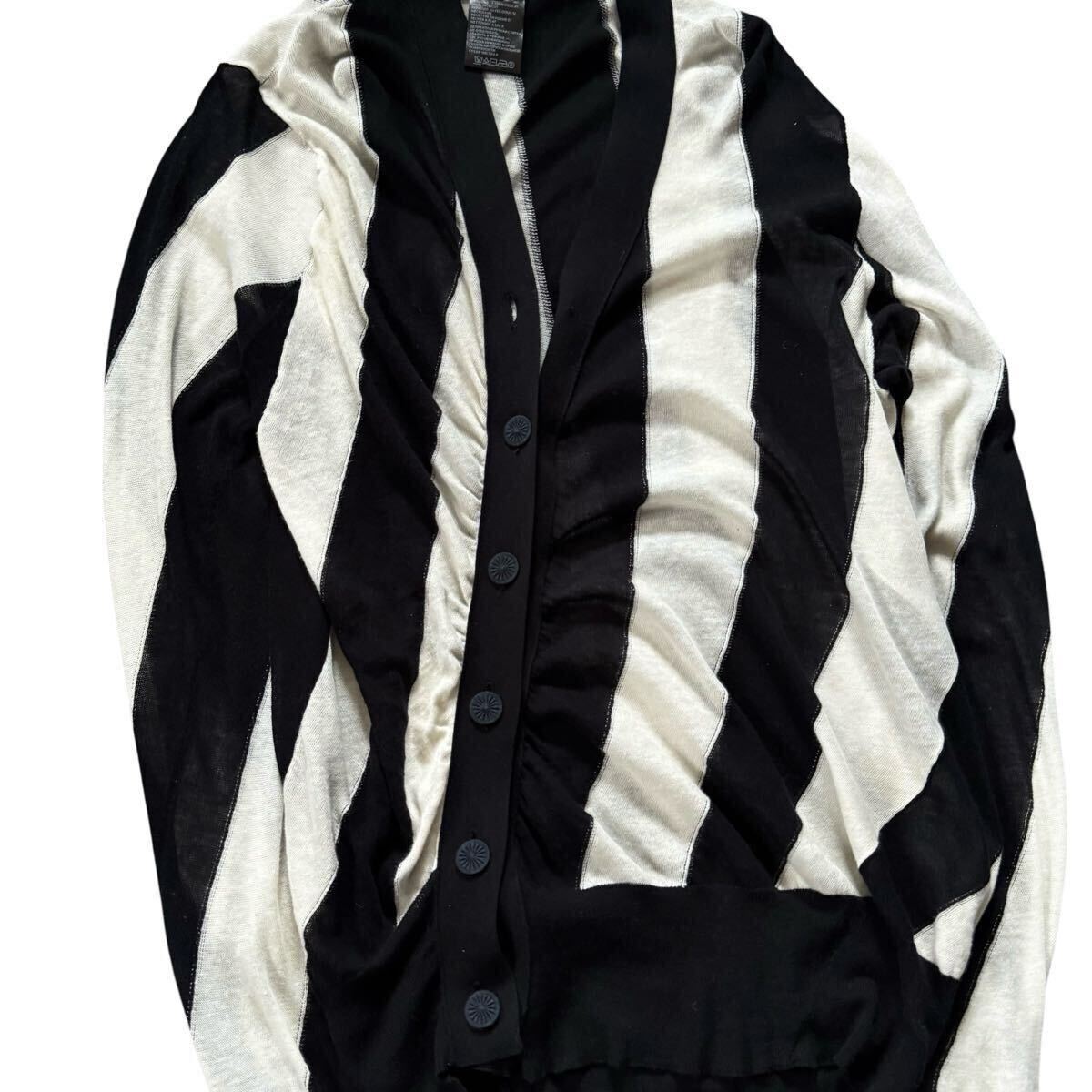 Ann demeulemeester Archive Asymmetry Stripe Cardigan Ann demeulemeester Archive Asymmetry Stripe Cardigan