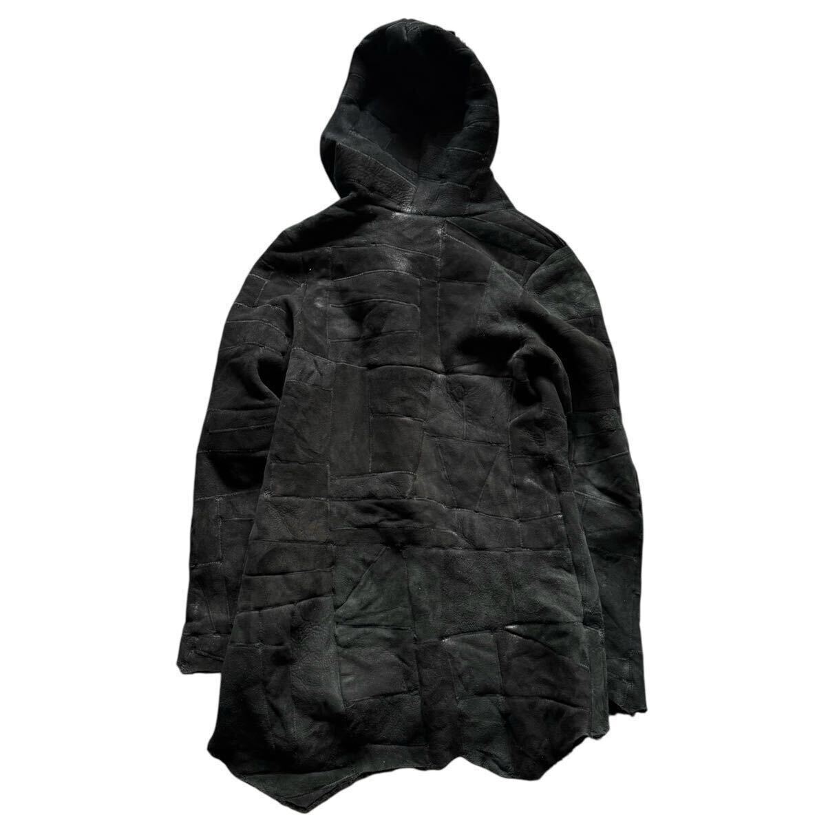 14th addiction Archive Hooded Mouton Leather Jacket 14th addiction Archive Hooded Mouton Leather Jacket