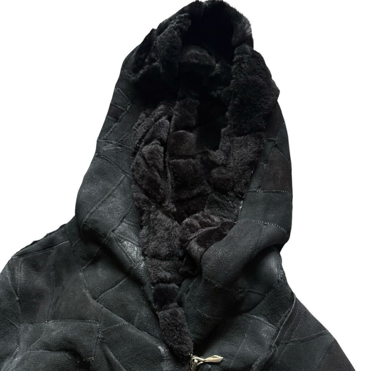 14th addiction Archive Hooded Mouton Leather Jacket 14th addiction Archive Hooded Mouton Leather Jacket